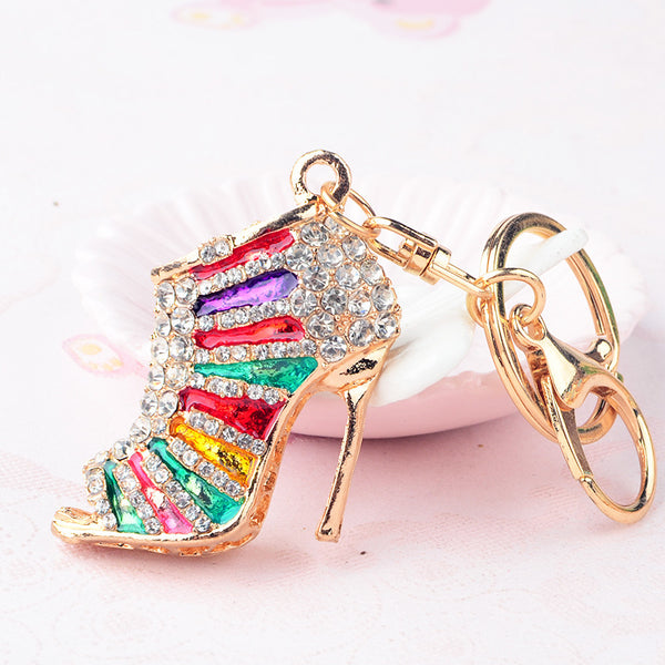 Diamond Hollow High Heels Keychain