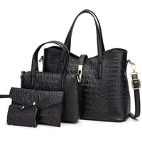 Four-piece crocodile print bag