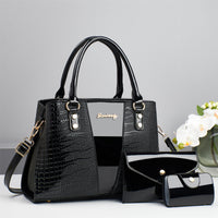 Fish-Print Shoulder And Crossbody Bag Three-Piece Set