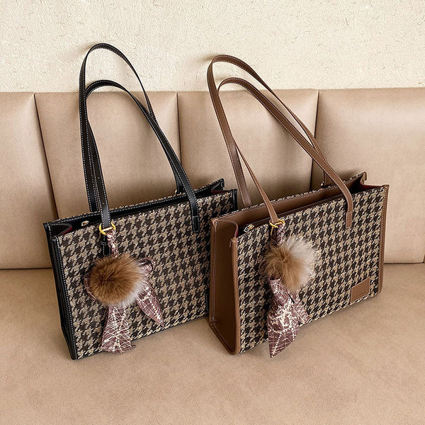 Plush Ball Silk Scarf Pendant Bag