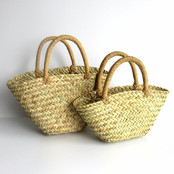 Portable Straw Bag Braided Diagonal