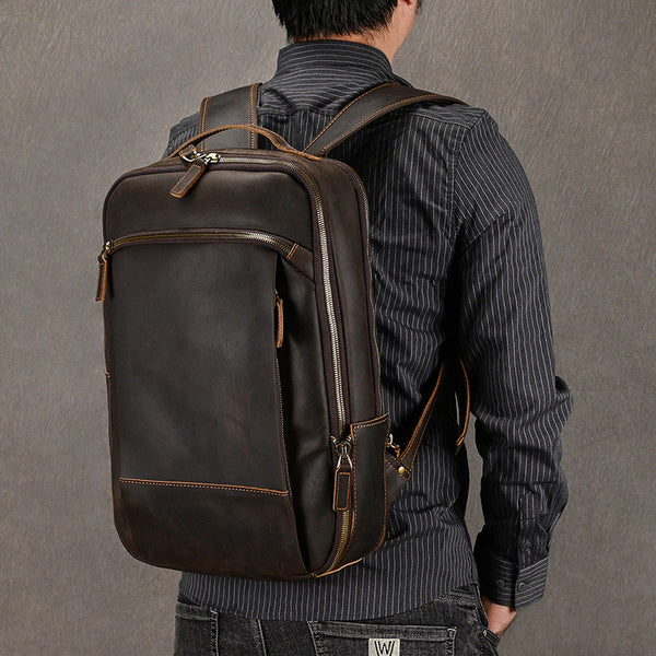 Leather Outdoor Travel Leisure Backpack
