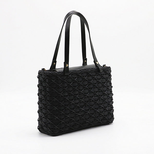 Black Ladies Rattan Bag
