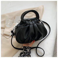 Retro Cloud-Print Pleated Crossbody Bag