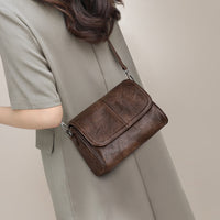 Womens SpringSummer Genuine Leather Crossbody Pillow Vintage Shoulder Underarm Bag
