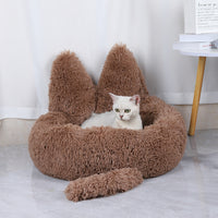 Warm Plush Pet Bed Cat Design