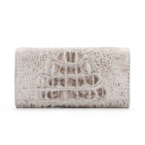 Crocodile Print White Purse