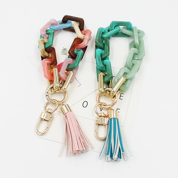 Square Buckle Tassel Keychain