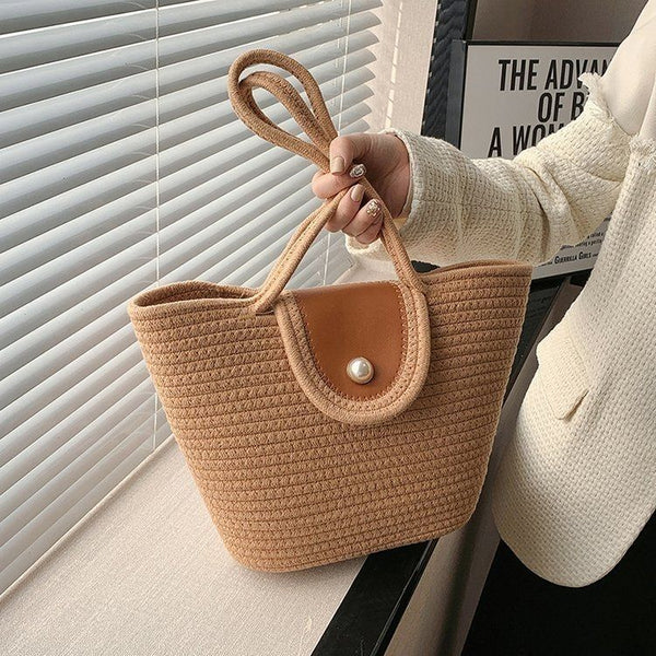 New Beautiful Pearl Woven Handbag For Women