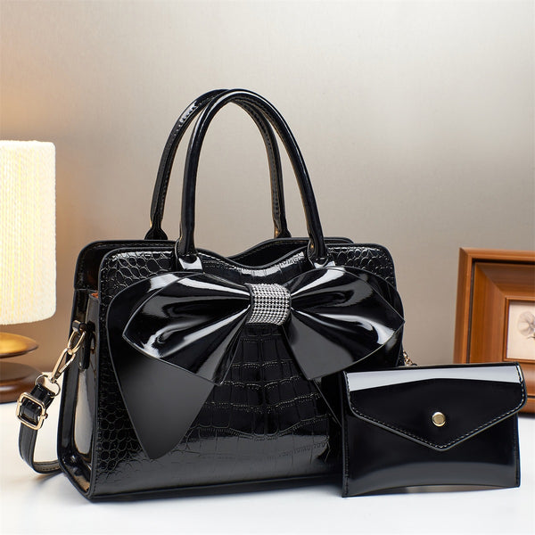 Crocodile Print Bow Bag
